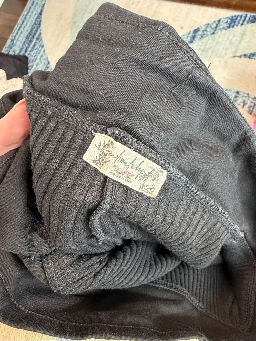 Free People Black Ribbed Jogger Pants - Picture 2 of 2